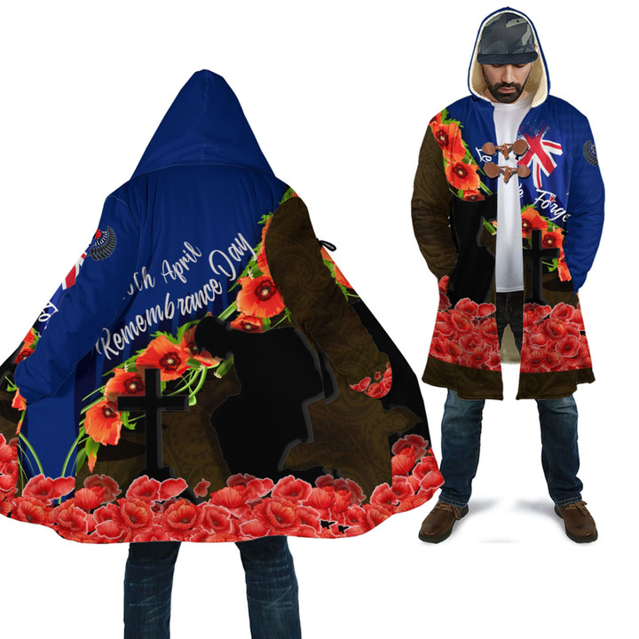Love New Zealand Clothing - Anzac Day Poppy And Fern - Cloak A95 | Love New Zealand