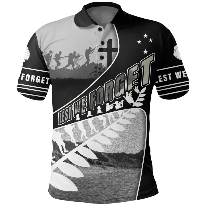 Anzac Day New Zealand Polo Shirt, Never Forget Golf Shirts K8 | Lovenewzealand.co
