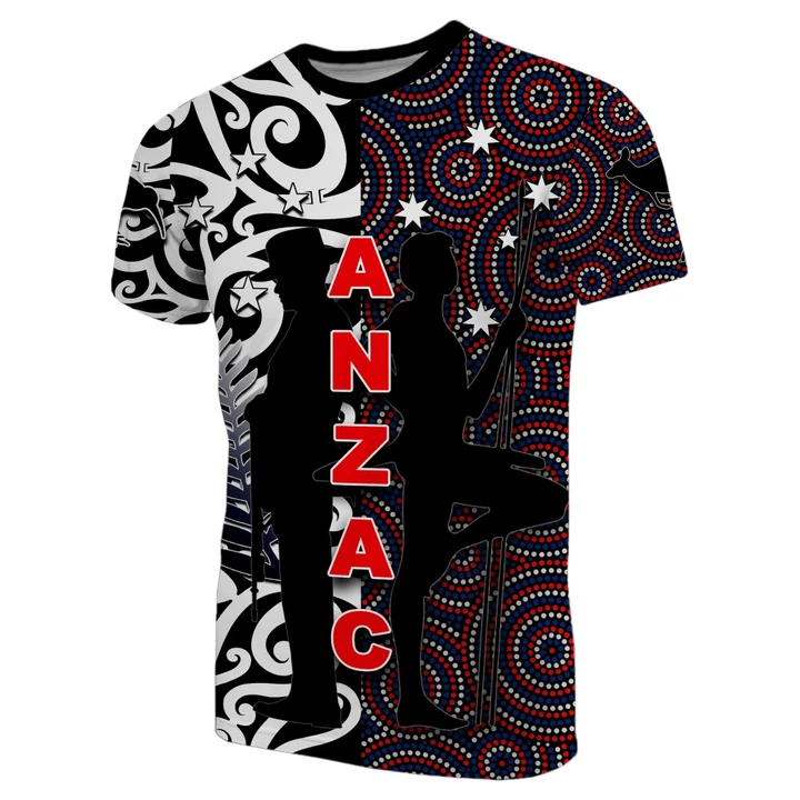 New Zealand T-Shirt Anzac Day Maori Mix Aboriginal