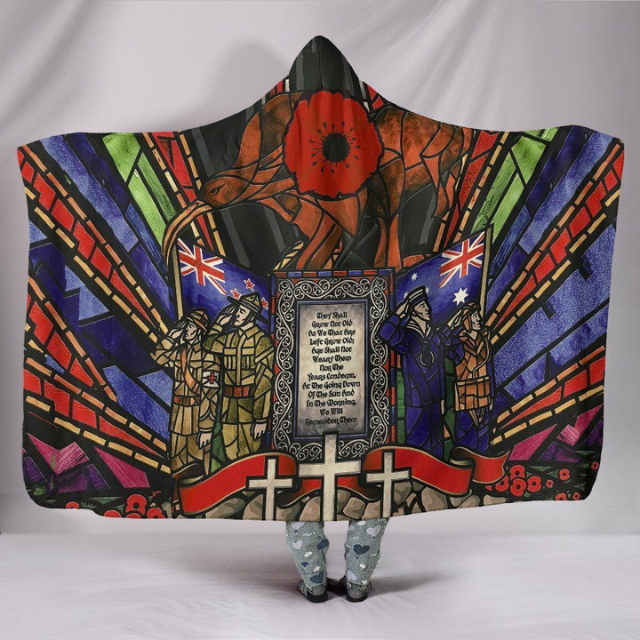 New Zealand Anzac Day Lest We Forget Hooded Blanket Th00