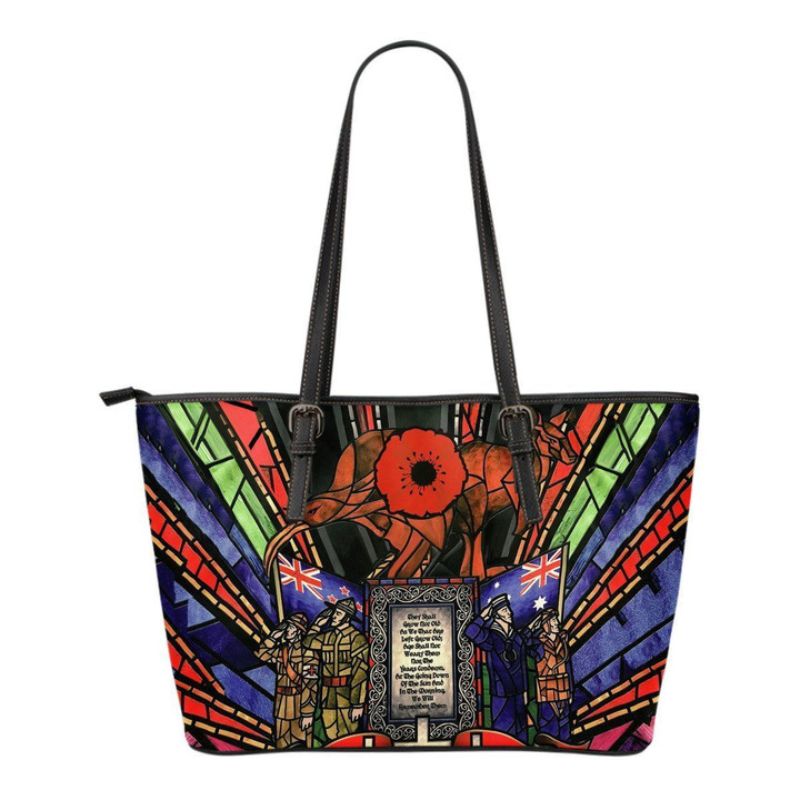 New Zealand Leather Tote, Anzac Day Lest We Forget Australia Th00 | Lovenewzealand.co