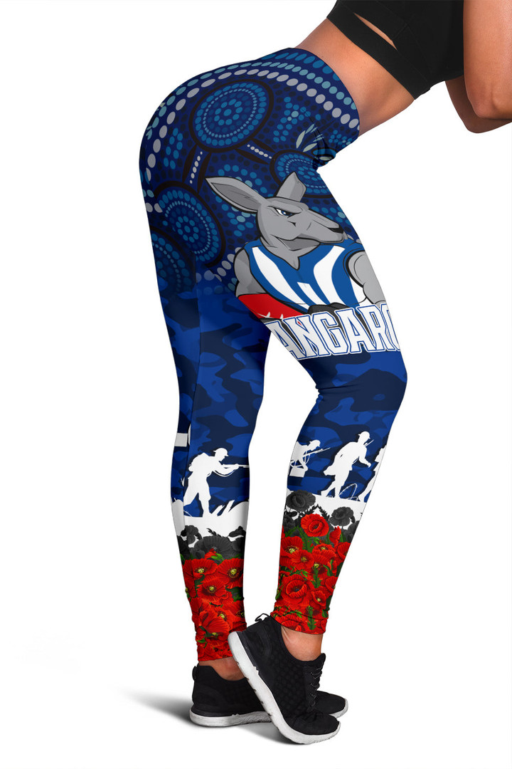 North Melbourne Kangaroos Leggings, Anzac Day Lest We Forget A31B