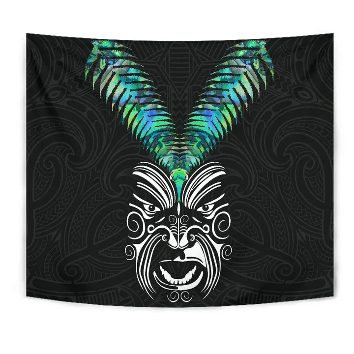 New Zealand Maori Moko Tapestry Paua Shell K4
