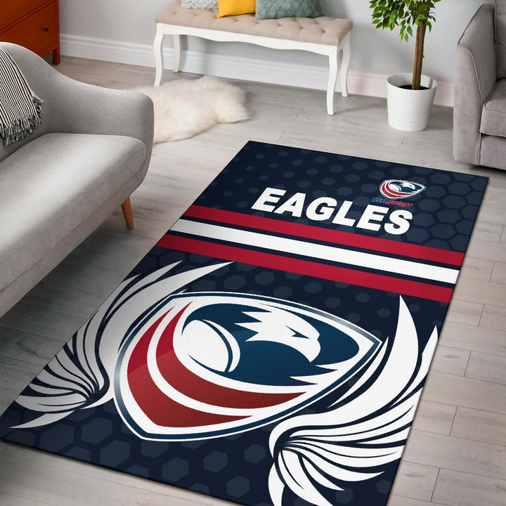USA Rugby Area Rug Eagles Simple Style - Full Navy