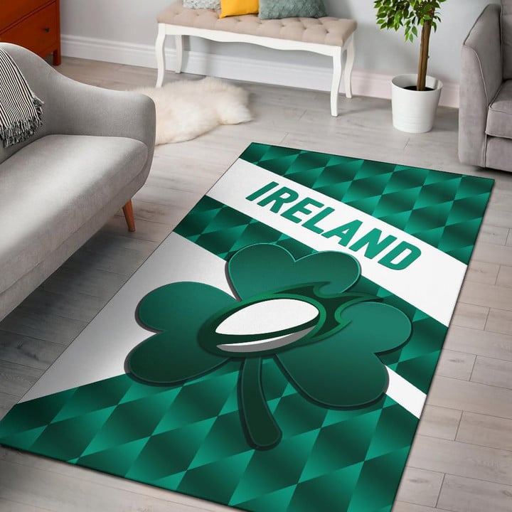 Ireland Rugby Area Rug Sporty Style K8