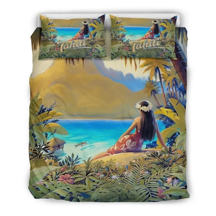 Hawaii Tropical Bedding Set, Tahiti Island Duvet Cover And Pillow Case K5