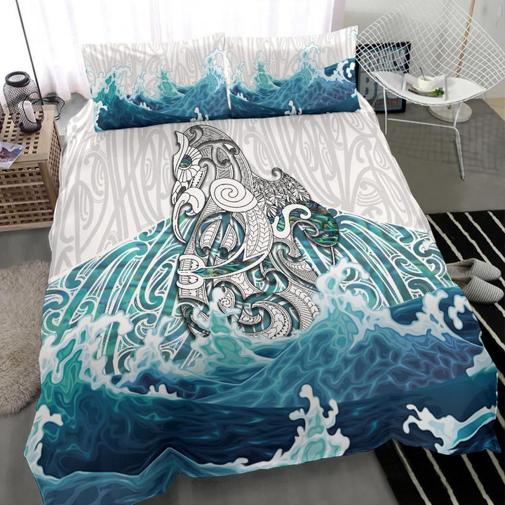 Maori Manaia The Blue Sea Bedding Set, White K5
