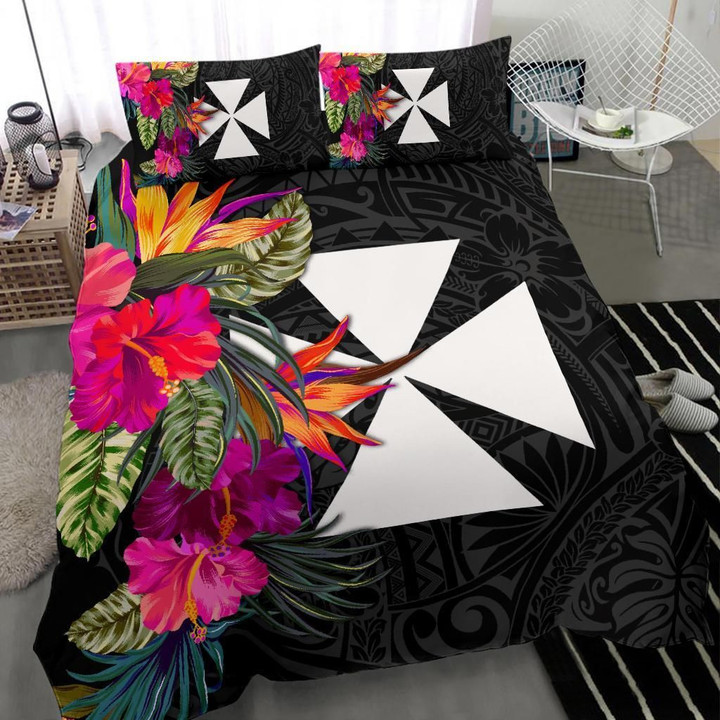 Wallis And Futuna Bedding Set - Polynesian Hibiscus Pattern - BN39