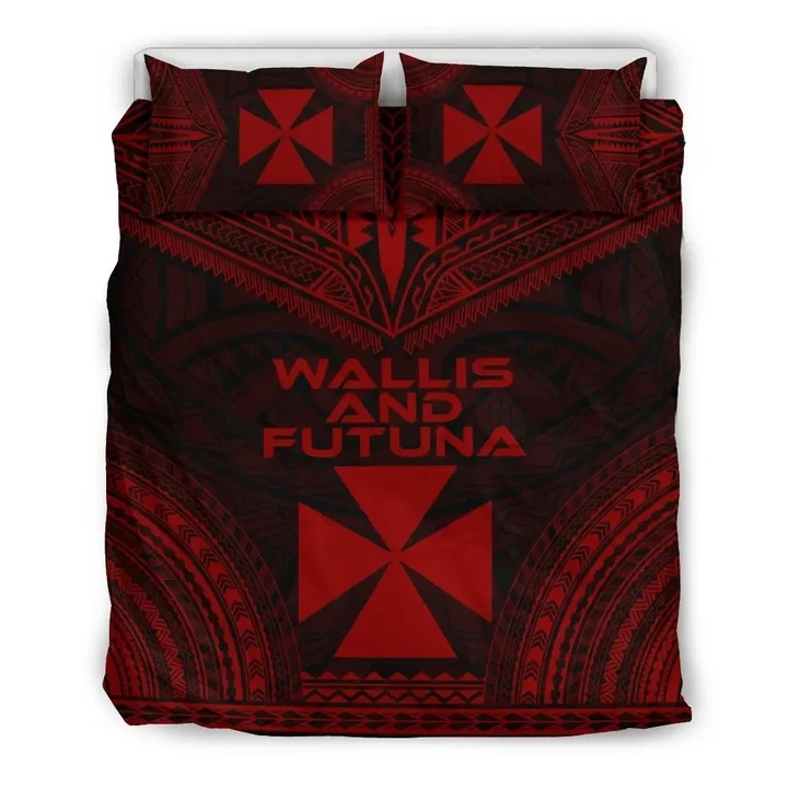 Wallis And Futuna Polynesian Chief Bedding Set - Red Version - Bn10