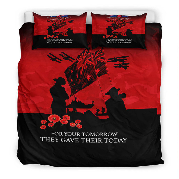Rugbylife Bedding Set - Anzac Day For Those Who Leave Never To Ruturn Bedding Set