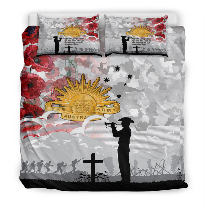 Rugbylife Bedding Set - Anzac Day Lest We Forget Camouflage & Poppy Bedding Set