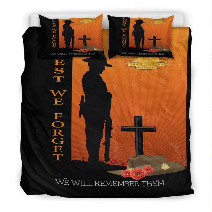 Rugbylife Bedding Set - Anzac Day Lest We Forget Soldier Standing Guard Bedding Set