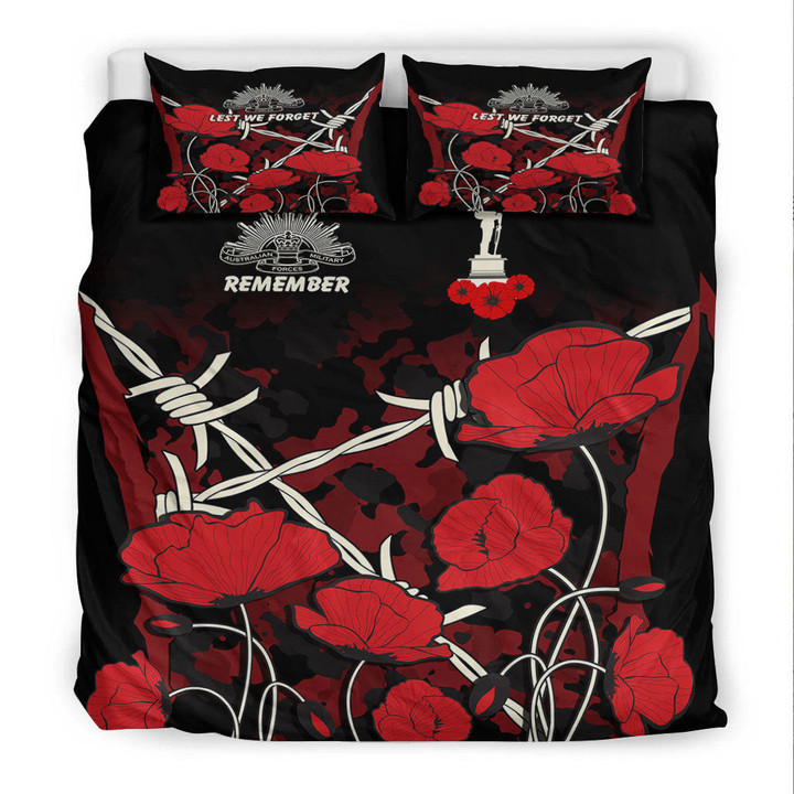 Rugbylife Bedding Set - Anzac Day Camouflage Poppy & Barbed Wire Bedding Set