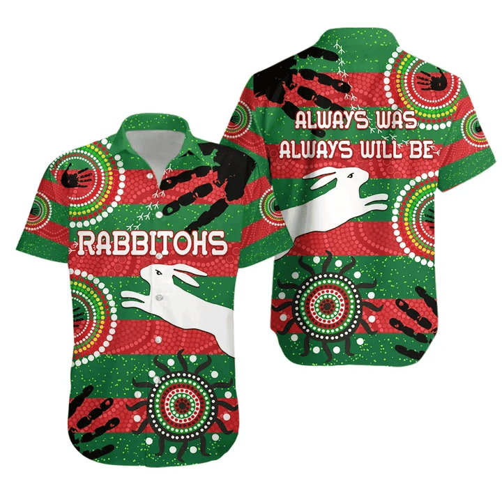 Rugby Life Shirt - Naidoc Rabbitohs Hawaiian Shirt Aboriginal Vibes K36
