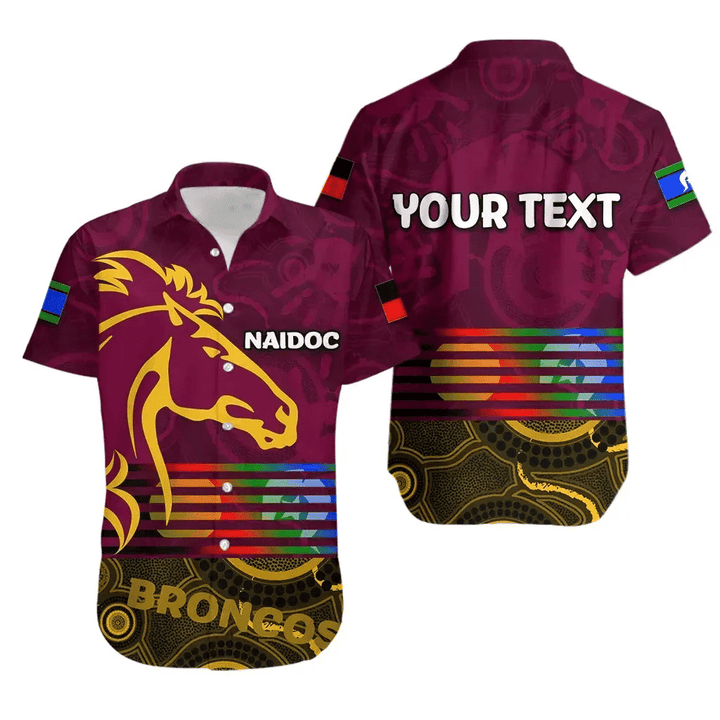Rugby Life Shirt - (Custom Personalised)Naidoc Brisbane Broncos Hawaiian Shirt Aboriginal TH4