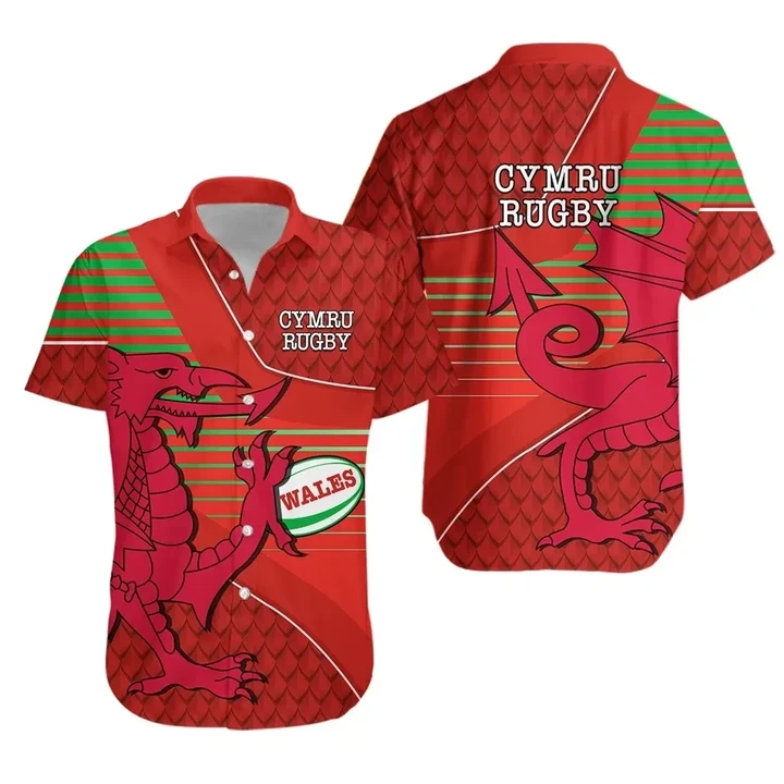 Rugbylife Shirt - Wales Rugby Hawaiian Shirt Dragon Special - CYMRU K13