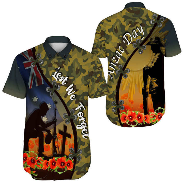 Anzac Day Camouflage Soldier Australian - Short Sleeve Shirt A95