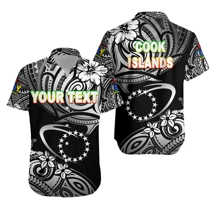 Rugbylife Shirt - (Custom Personalised) Cook Islands Rugby Hawaiian Shirt Unique Vibes - Black K8