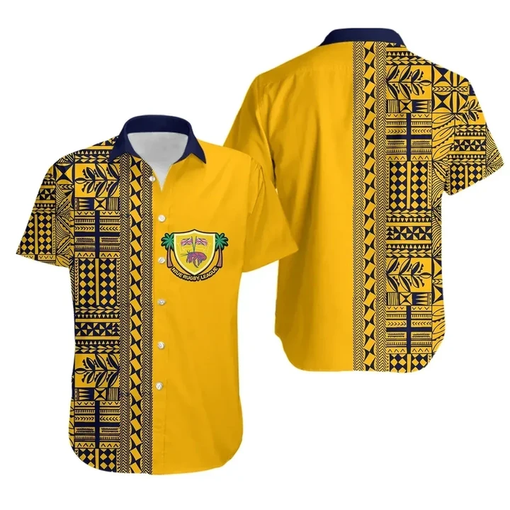 Rugbylife Shirt - Niue Rugby Hawaiian Shirt Niue Hiapo Patterns No.2 TH4