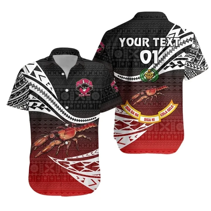 Rugbylife Shirt - (Custom Personalised) Rewa Rugby Union Fiji Hawaiian Shirt Unique Version - Red, Custom Text And Number K8