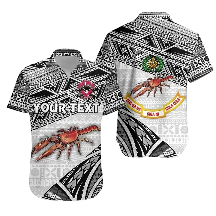 Rugbylife Shirt - (Custom Personalised) Rewa Rugby Union Fiji Hawaiian Shirt Special Version - White K8