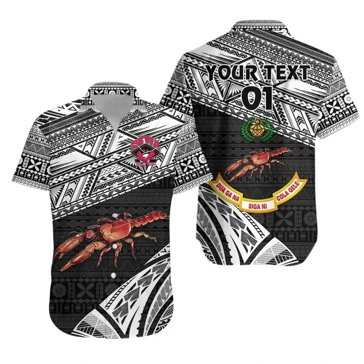 Rugbylife Shirt - (Custom Personalised) Rewa Rugby Union Fiji Hawaiian Shirt Special Version - Black, Custom Text And Number K8