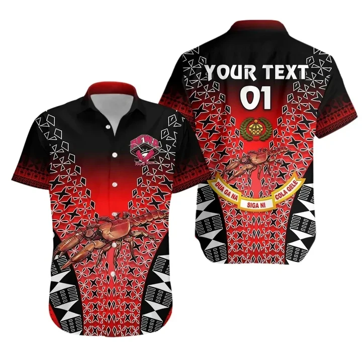 Rugbylife Shirt - (Custom Personalised) Rewa Rugby Union Fiji Hawaiian Shirt Tapa Vibes - Red, Custom Text And Number K8