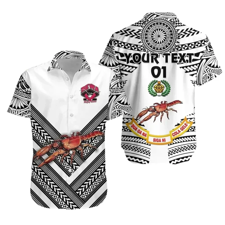Rugbylife Shirt - (Custom Personalised) Rewa Rugby Union Fiji Hawaiian Shirt Creative Style - White, Custom Text And Number K8