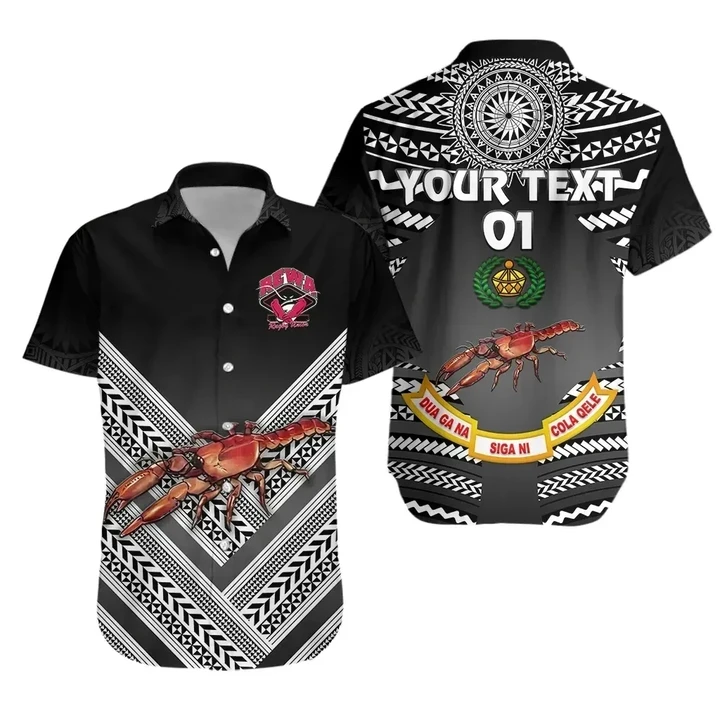 Rugbylife Shirt - (Custom Personalised) Rewa Rugby Union Fiji Hawaiian Shirt Creative Style - Black NO.1, Custom Text And Number K8