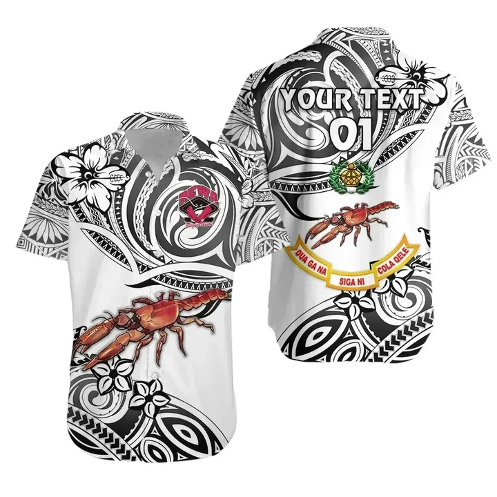 Rugbylife Shirt - (Custom Personalised) Rewa Rugby Union Fiji Hawaiian Shirt Unique Vibes - White, Custom Text And Number K8