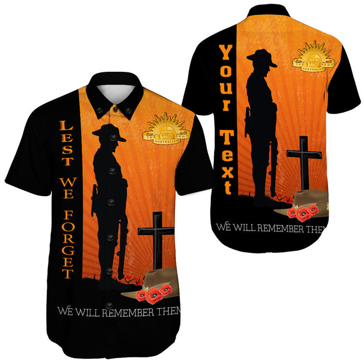 Rugbylife Clothing - (Custom) Anzac Day Lest We Forget Soldier Standing Guard Short Sleeve Shirt