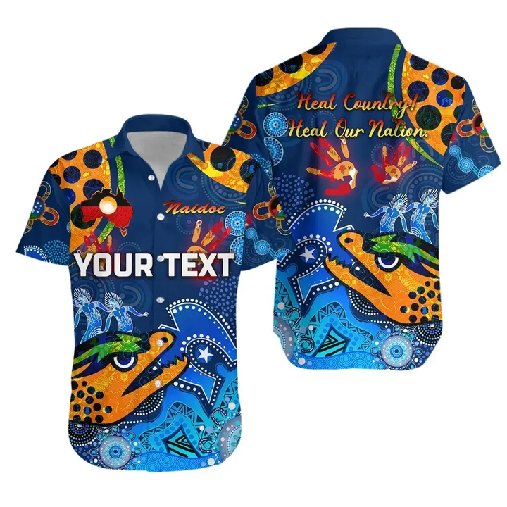 Rugby Life Shirt - (Custom Personalised) Parramatta Hawaiian Shirt Eels Indigenous Naidoc Heal Country! Heal Our Nation - Blue K8