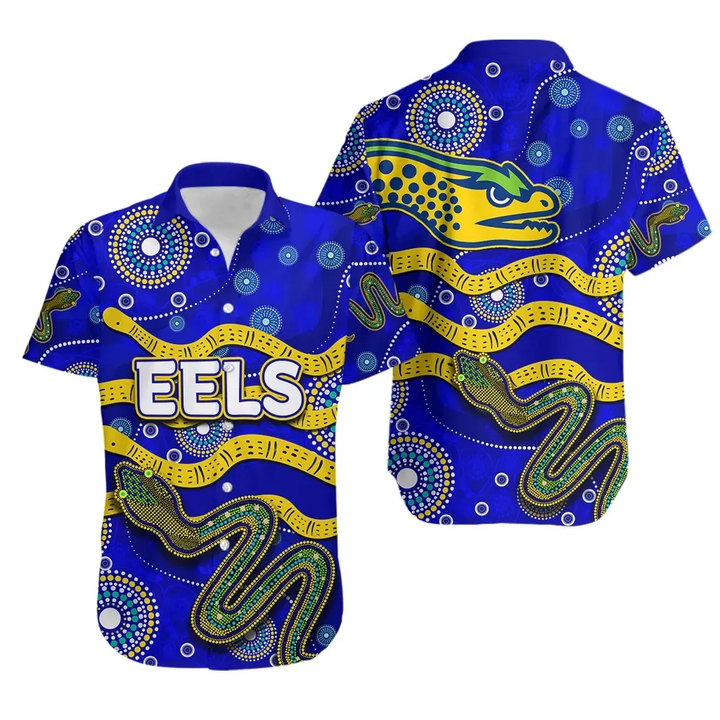 Rugby Life Shirt - Parramatta Eels Hawaiian Shirt Tribal Style TH4