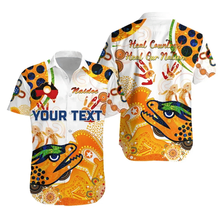 Rugby Life Shirt - (Custom Personalised) Parramatta Hawaiian Shirt Eels Indigenous Naidoc Heal Country! Heal Our Nation - White K8