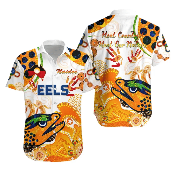 Rugby Life Shirt - Parramatta Hawaiian Shirt Eels Indigenous Naidoc Heal Country! Heal Our Nation - White K8