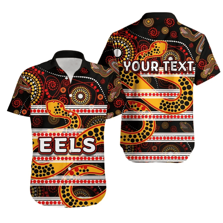 Rugby Life Shirt - (Custom Personalised) Parramatta Eels Hawaiian Shirt Tribal Style Black TH4