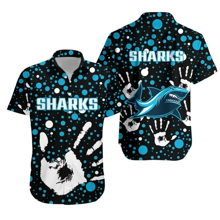Rugbylife Shirt - Sharks Rugby Indigenous Hawaiian Shirt Minimalism Version TH6