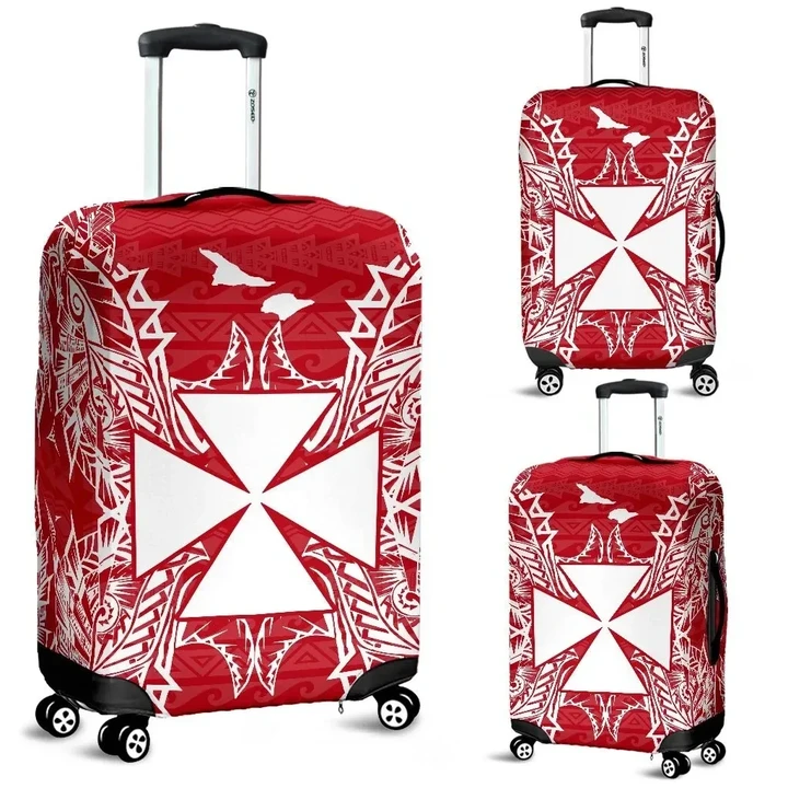 Wallis And Futuna Polynesian Luggage Covers Map Red White - BN39