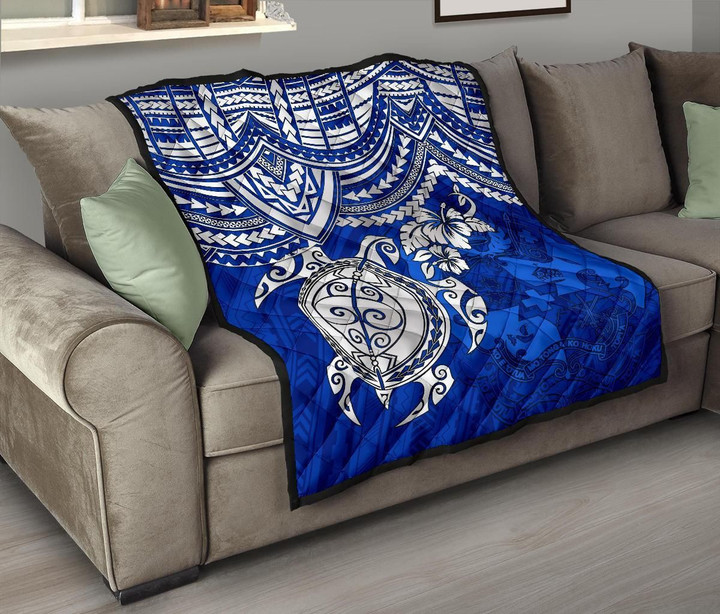 Tonga Polynesian Premium Quilt - Blue Turtle - Bn15
