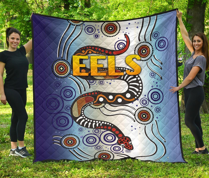 Rugby Life Quilt - Parramatta Premium Quilt Eels Simple Indigenous K8