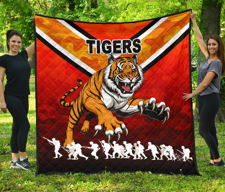 Rugby Life Quilt - Wests Premium Quilt Tigers Anzac Vibes K8