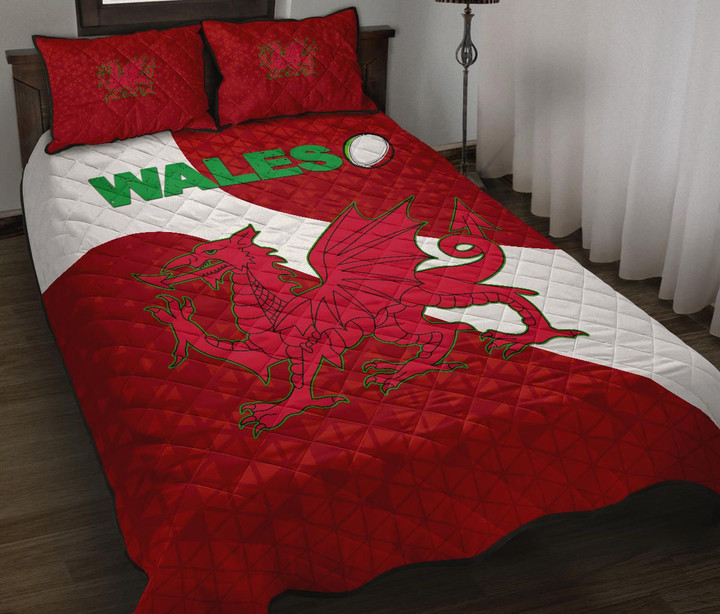 Rugbylife Quilt Bed Set - Wales Rugby Quilt Bed Set Victorian Vibes K36