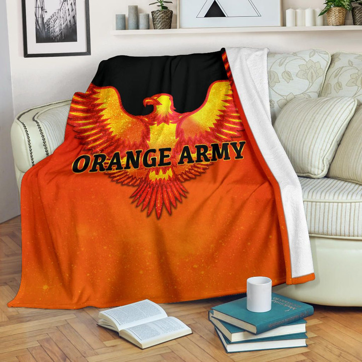 Orange Army Premium Blanket Cricket Sporty Style K8