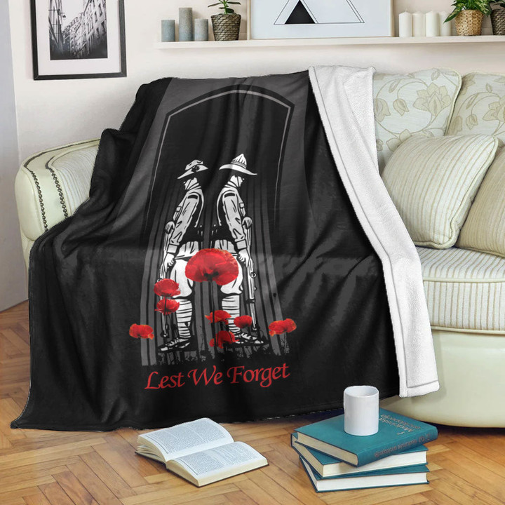 Rugbylife Blanket - (Custom) Anzac Remembrance Day Lest We Forget Premium Blanket