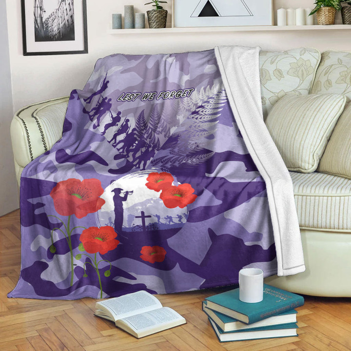 Rugbylife Blanket - New Zealand Anzac Fern And Camouflage Premium Blanket