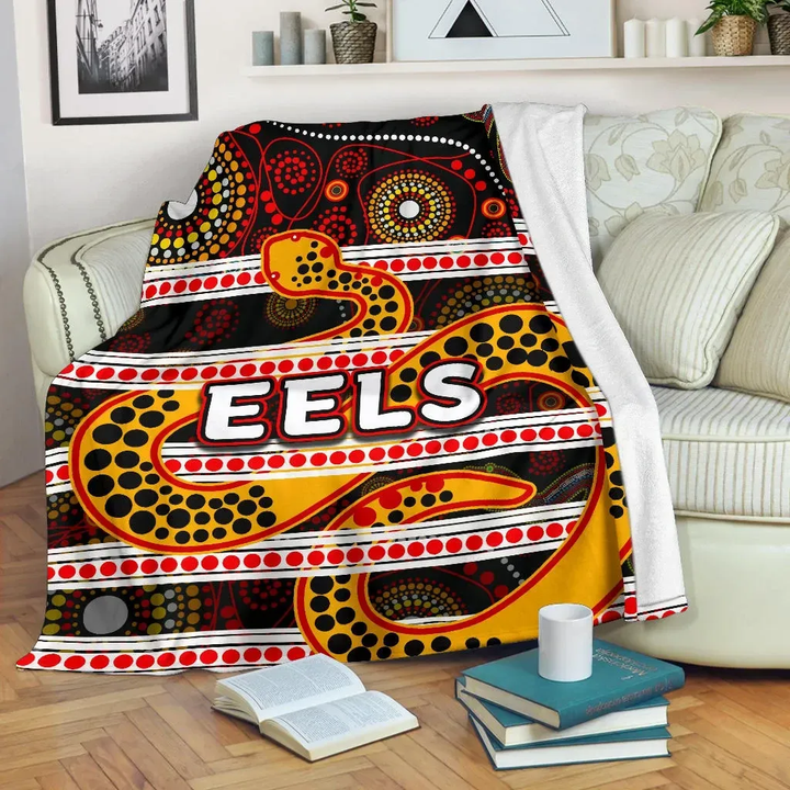 Rugby Life Premium Blanket - Parramatta Eels Premium Blanket Tribal Style Black TH4