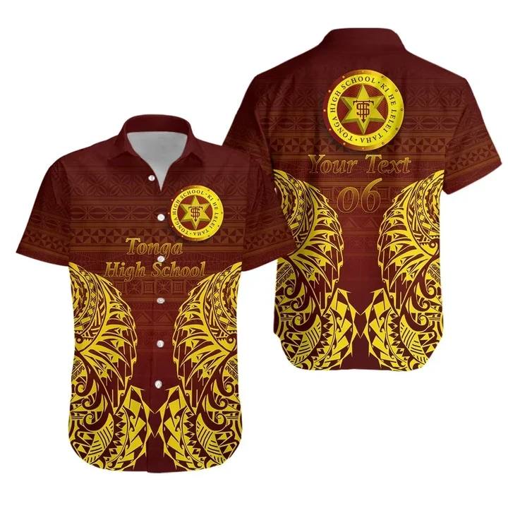 (Custom Personalised) Tonga High School Hawaiian Shirt Minimal Style, Custom Text and Number TH6