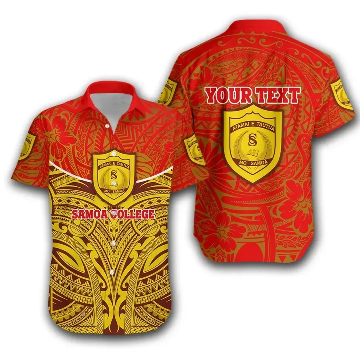 (Custom Personalised) Samoa College Hawaiian Shirt Polynesian Royal Style TH12
