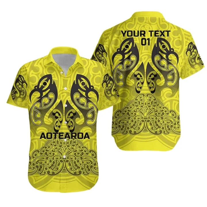 (Custom Personalised) Aotearoa Maori Rugby Hawaiian Shirt New Zealand Mount Taranaki Manaia, Custom Text And Number TH6