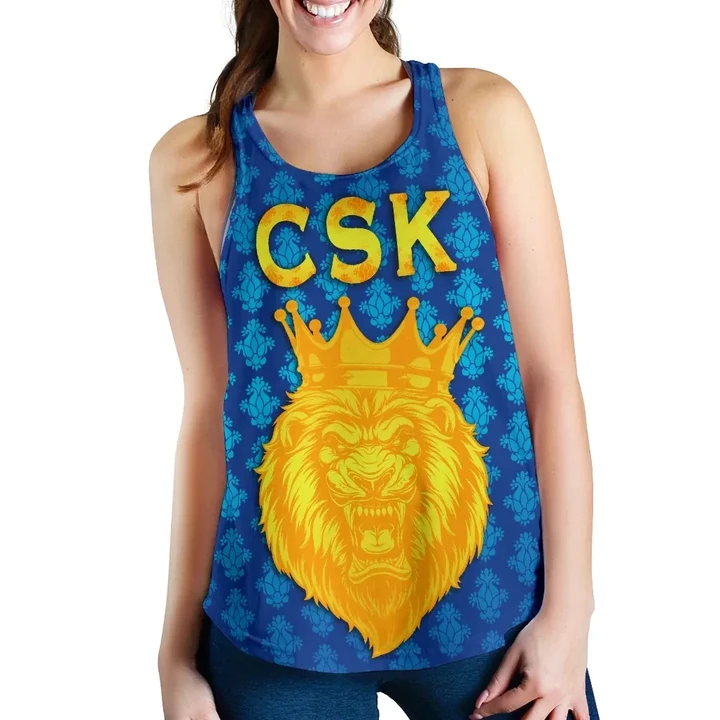 CSK Women Racerback Tank Cricket Traditional Pride - Blue K8